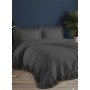 ETEHOMETEX %100 Doğal Pamuk Tek Kişilik Fırfırlı Nevresim Seti 160x220 cm ANTRASİT 8696474232065